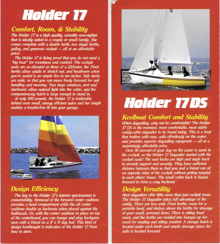 Vagabond 17 / Holder 17 Sailboat by Vagabond Sailboats / Holder Marine